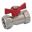 Кран шаровой Ø20 х 2,0 х 3/4"В PN10 0°C/+95°C "бабочка" Idrosanitaria Bonomi (86412006R)