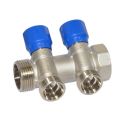 Carlo Poletti Колектор кутовий Ø1" x 2 виходи x 3/4" EK (сині ручки) нікель (C322N12QB)