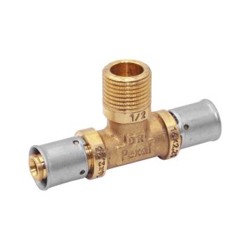 PEXAL BRASS Тройник (пресс) Ø20 (2,5) х 3/4" С х 20 (2,5) Valsir S.p.A. (VS0131215)