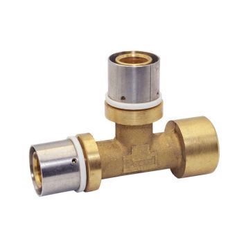 PEXAL BRASS Тройник (пресс) редукционный Ø3/4" В х Ø26 (3,0) х 26 (3,0) Valsir S.p.A. (VS0131417)