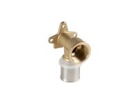 PEXAL BRASS Колено (пресс) проходное настенное Ø20 (2,5) x 20 (2.5) x 1/2" Valsir S.p.A. (VS0131564)