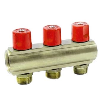 Bianchi Коллектор с вентилями d3/4" х 4 х 3/4" УР (red/красный) 50 мм (234E05050A)