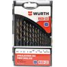 Набор сверл по металлу WURTH HSS DIN338 1,0-10,0 мм, 19 пр. RED LINE (06247001)