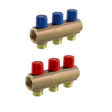 KIT235E650 Комплект колекторів Ø1" х 5 х 3/4"ЗР (червоний + синій) I50 мм BIANCHI F.LLI S.P.A.