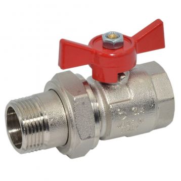 86500006R Кран-американка кульовий DANUBIO Ø3/4" red PN40 0°C/+95°C Idrosanitaria Bonomi