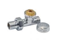 3330C Кран радиаторный отсекающий хромированный Ø1/2" х 1/2" ЗЗ прямой TIEMME