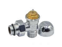 3301C Кран-термостат радиаторный хромированный Ø1/2" х 1/2" ЗЗ угловой TIEMME