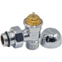 3301C Кран-термостат радиаторный хромированный Ø1/2" х 1/2" ЗЗ угловой TIEMME (3301C / 3300009)