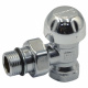 3336C Кран радиаторный отсекающий хромированный Ø1/2" ВЗ угловой Tiemme Raccorderie Spa
