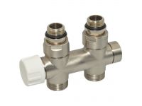 V37510JSB Вузел термостатичний TWIN THERMO BRUSH SILVER прямий Ø1/2" З x 3/4" EK 50 мм