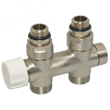 V37510JSB Вузел термостатичний TWIN THERMO BRUSH SILVER прямий Ø1/2" З x 3/4" EK 50 мм