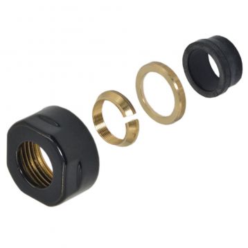 Гайка для медной трубы Carlo Poletti Srl Ø15 мм x 3/4" EK BLACK GLOSS (A33109E9005LEK)