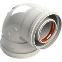 Коаксиальное колено для традиционных котлов Ø60/100 mm - 90° раструб/раструб (МАМА-МАМА) GROPPALLI SRL (A311226)