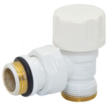 V141111EF Термоклапан кутовий БІЛИЙ корпус+штуцер Ø1/2" х 24-19 FIRST THERMO Carlo Poletti Srl