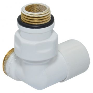 V174211EFSX Кран відс. трьохос. БІЛИЙ корпус + штуцер Ø1/2" х 24-19 SX (лівий) FIRST CORNER