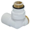 V174211EFDX Кран проц. трехос. БЕЛЫЙ корпус + штуцер Ø1/2" х 24-19 DX (правый) FIRST CORNER