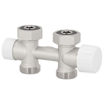 V138512Q Вузел термостатичний THERMO PIASTRE НІКЕЛЬ прямий Ø3/4" F (пласка) x 3/4" EK 50 мм