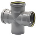 Крестовина (наружная канализация) Ø110 87° PVC (Ral 7037) REDI s.p.a. (0381142)