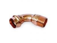 697U Колено медное под пресс Ø22 х 3/4" С AESPRES UNIKO® RM (697304022U)