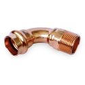 697U Колено медное под пресс Ø22 х 3/4" С AESPRES UNIKO® RM (697304022U)