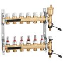 Колектор латунний Ø1" В х 10 х 3/4" З в зборі 5÷60°C 6 bar CALEFFI (6646L1)