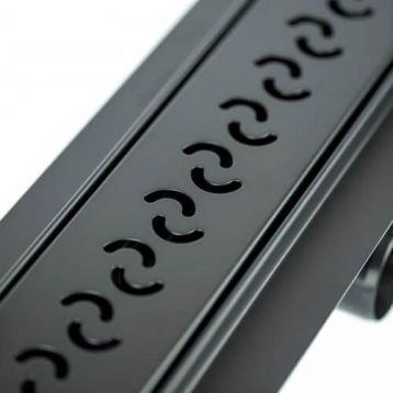 Решетка ARCO BLACK полированная нержавеющая L800 мм Capricorn S.A. (9-2993-800-00-35-10)