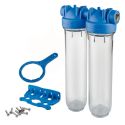 Фильтр-колбы Atlas Filtri DP DUO TS (прозрачные) Ø1/2" OT (латунь) 20" 45° 8 bar KIT (ZA1391301)