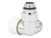 Термоклапан трьохосьовий ХРОМ Ø1/2" х 24-19 DX (правий) CORNER Carlo Poletti Srl (V75111BDX)