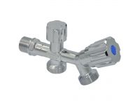 Кран двойной угловой для сантехприборов Ø1/2" х 3/4" х 3/4" VA Albertoni srl (D443385)
