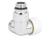 Термоклапан трьохосьовий ХРОМ Ø1/2" х 24-19 SX (лівий) CORNER Carlo Poletti Srl (V75111BSX)