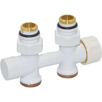 Узел термостатический FIRST PIASTRE БЕЛЫЙ прямой Ø1/2" С x 3/4" EK 50 мм (V137512EF)