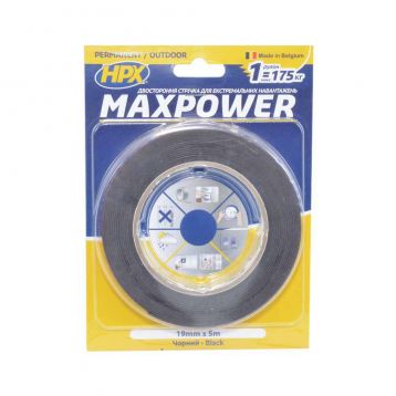 Лента двухсторонняя MAXPOWER 19 мм х 5 м (блистер) HPX (OT1905)