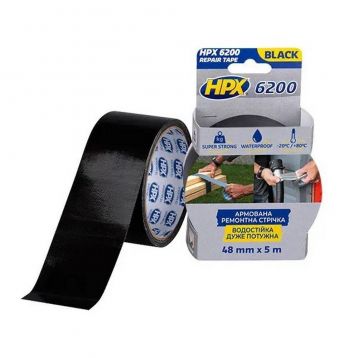 Высокопрочная лента армированная односторонняя HPX6200 50 мм х 5 м черная HPX (CS5005)