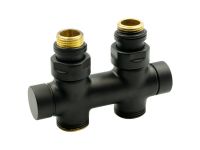 V48510EFS9005O Вузел відсікаючий TWIN BLACK MATTE прямий Ø1/2" З x 3/4" EK 50 мм