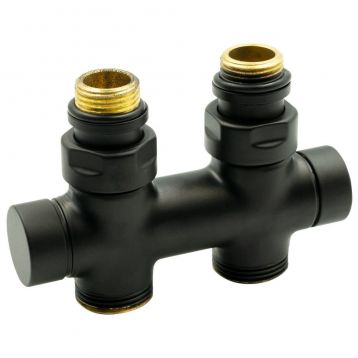 V48510EFS9005O Вузел відсікаючий TWIN BLACK MATTE прямий Ø1/2" З x 3/4" EK 50 мм