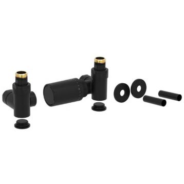 KV1201_110212E9005ODX Комплект кранів COMBI + накл. + гайки + термог. Ø1/2" З x 3/4" EK BLACK MATT