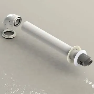 Коаксиальный горизонтальный комплект PP+PP ПО/ГВ для конденсационных котлов Ø60/100 мм L750 мм (BB12241) - 1