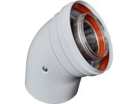 Коліно коаксіальне 45 град. для котла d60/100 AL+FE