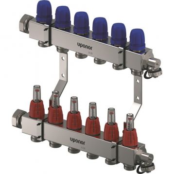 Коллектор (нержавейка кв. профиль) с расходомерами Vario C FM Ø1 нг x 9 х 3/4" Uponor GmbH (1133477)