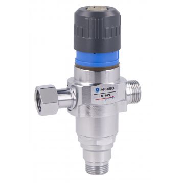 Клапан противоожоговый AFRISO ATM112, DN10, 2xG3/8", 1x гайка G3/8", 30-50С, Kvs 0,35 м3/г вместе со соединительным шлангом, тро