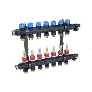 Колектор AFRISO ProCalida EF1 K 7 контурів, G1", 0,2-1,6 л/хв (81267)