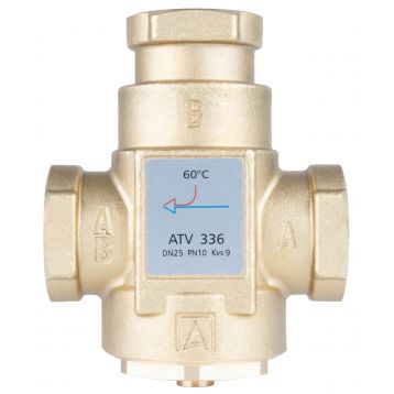 Термический клапан AFRISO ATV 336, DN25, Rp 1" 60 °C Kvs 9, м3/ч (1633610)