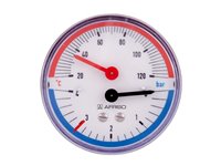 Термоманометр AFRISO ТМ80 0-10 бар, 20-120 С Фронтальный (63343)
