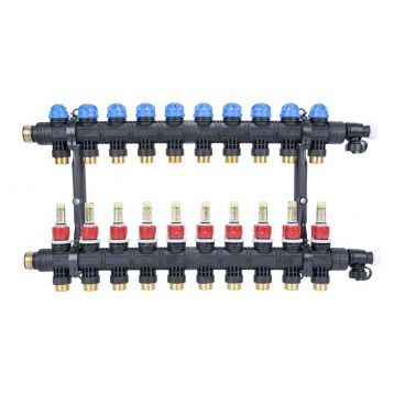 Коллектор AFRISO ProCalida EF1 K 10 контуров, G1", 0,2-1,6 л/мин (81270)
