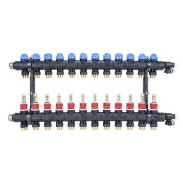 Колектор AFRISO ProCalida EF1 K 12 контурів, G1", 0,2-1,6 л/хв (81272)