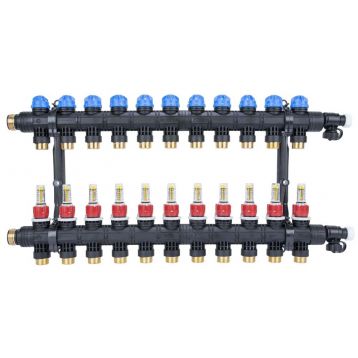 Колектор AFRISO ProCalida EF1 K 11 контурів, G1", 0,2-1,6 л/хв (81271)