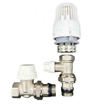 Комплект для підключення радіатора з термоголовкою (кутовий) Tervix Pro Line Radiator Set 2 (371212)