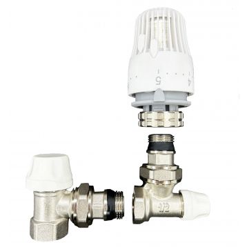 Комплект для підключення радіатора з термоголовкою (прямий) Tervix Pro Line Radiator Set 1 (371112)