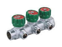 Розподільча гребінка з регулюючими вентилями 3 контури 3/4''x1/2", латунь, Tervix Pro Line WD (393012)