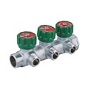 Розподільча гребінка з регулюючими вентилями 3 контури 3/4''x1/2", латунь, Tervix Pro Line WD (393012)